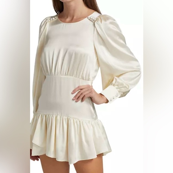 LoveShackFancy Teyana Silk Charmeuse Dress Womens Size 12 $525 Ivory Wedding